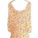 l*space NWT L* Cassidy Long Sleeve Flowy Peasant Dress Yellow Floral Small NEW Photo 3