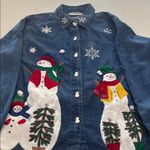 Dressbarn Christmas Denim Button Photo 1