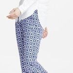 BODEN RICHMOND 7/8 FLORAL BLUE WHITE PRINT STRETCHY PANTS 6 Photo 1