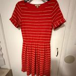 Bordeaux  Striped Red and White Mini Dress Photo 4