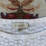 Kinross White Pointelle Boxy Crochet Tight Knit Sleeveless Sweater Top Medium Photo 4