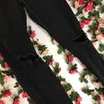 Hot Topic  Distressed Black Jeans Ripped Knees Plaid Top Design High Waist Photo 1