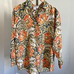 Capezio Vintage  floral silk button blouse long sleeve lightweight sheer Photo 0