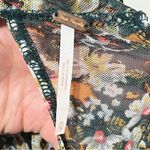 Free People Boho Style Green Floral sheer cropped top with tank size XS Photo 9