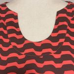 Ellie Kai Brown & Coral Wavy Stripe Dress Size 6 Photo 2