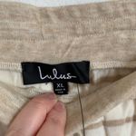 Lulus NWT Striped Drawstring Casual Shorts in Beige and White Photo 3