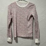American Eagle  Multicolor Floral Waffle Knit Long Sleeve Thermal Size Small Photo 0