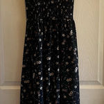 Floral Black Maxi Dress Rouched and Ruffles Size XS Photo 0