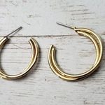 Vintage Earrings For Pierced Ears Gold Tone Double Hoop Photo 1