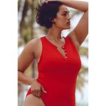 ANDIE Swim Eco Nylon The Malibu One Piece in Cherry Red M Photo 0