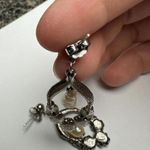 Avon Silver Tone Faux Pearl Flower Rhinestone Pierced Dangle Drop Earrings Photo 7