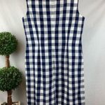 Anthropologie Cremieux  Blue & White Gingham Plaid Sleeveless Dress 10 Photo 1
