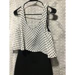 Soprano Womens Black Dress White Polka Dot Overlay Sleeveless Party S Photo 1
