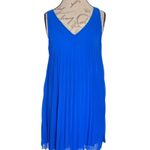 Sequin Hearts  Blue Dress Prom Formal Holiday Accordion Shift Rhinestones Medium Photo 4
