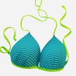 Hula Honey Striped Blue and Green Bikini Top Size XL Photo 11