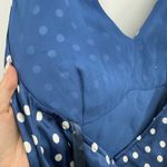 Jessica Howard Blue Satin Polka Dot Halter Dress Midi Size 14 Y2k Formal Photo 9
