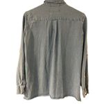 ZARA  WOMAN Premium Denim Collection Denim Military Blue Button Down, Size SMALL Photo 1