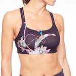 Athleta  Purple Floral Hyper Focused Activewear Bra Size- Small Photo 4