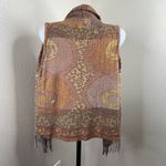 Anu Women's Wool Embroidered Draped Open Front Vest Cardigan Multicolor Sz M Size M Photo 3