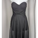 La Femme Strapless Sheer Overlay Formal Romper Dress Black Size 2 Photo 9