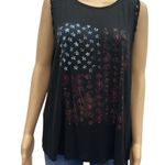 Maurice's  American Flag Paisley Print Twist Sleeveless Graphic Tee Top Womens XL Photo 0