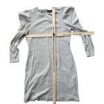 EXPRESS Gray Puff Long Sleeve Mini Bodycon Rib Knit Sweater Dress sz M Crew Neck Photo 4