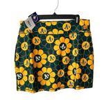 Loudmouth Oakland A’s Athletics Flower Skort Golf Skirt Green MLB NWTs large Yellow Photo 0