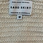 Sabo Skirt  M Knit Sweater Tank Swank Top Sleeveless Shell Cream Linen Cotton Photo 3