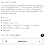 Paige  Verdugo Ultra Skinny Jeans Photo 6