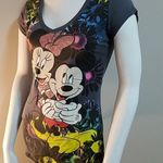 Disney  Minnie & Mickey Floral Glitter Tee (S) Photo 0
