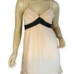 Johnny Martin  CREAM & BLACK CHIFFON RUFFLED BABY DOLL DRESS (1) Photo 0