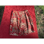 Liz Claiborne Women's Red Frond Jungle Print Wrap 100% Silk A Line Skirt‎ Size 8 Photo 1