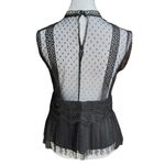 ZARA Floral Lace Pleated Blouse Black Size Medium Photo 2