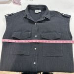 FRNCH  Paris Black Sleeveless Button Front Shirt | Size S Photo 4
