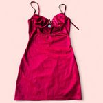 Red satin mini dress with halter neck Photo 7