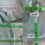 KM Collections Milla Bell Dress Sz 16 Wedding Formal Mint Green Silver Metallic Photo 2