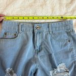 Light Blue Distressed Ripped Denim Y2K Jean Shorts Size 28 Photo 6