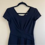 Emporio Armani Cap-sleeve Gathered Waist Milano Jersey Dress Black 4 Photo 3