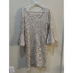 Rickie Freeman Teri Jon Lace Mesh Sheath Dress Cream wedding evening Cocktail Size 10 Photo 1