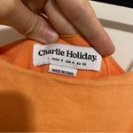 Charlie Holiday  Orange Tiered Linen Maxi Dress size Small Photo 5