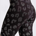 Rae Mode Black Leopard Print Biker Shorts M High Waist Stretch Active Black Size M Photo 0