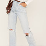 Rolla's  Light Wash High Rise Classic Straight Jeans Photo 0