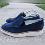 Cole Haan Women's OriginalGrand Platform Ventetian Loafers Blue Suede Sz 10.5 Photo 5