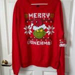 Grinch Christmas Adult Sweatshirt Size L Red Size L Photo 0