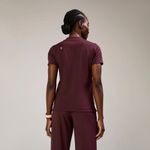 FIGS Sona FORMx Slim V-Neck Scrub Top in Burgundy, Size Large Photo 6
