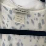 Cotton Emporium Ivory Blue Leopard Print Open Front Cardigan Sweater Women's LL Photo 3