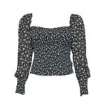 Reformation  Pinto Smocked Floral Top, Lucien Print, 1X Photo 2