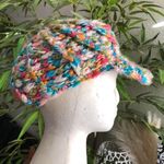 Lane Bryant 2000s y2k Unique crochet multicolored colorful beanie hat cap baker newsboy paperboy #fairy #coquette #cottagecore #fairycore Photo 0