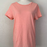 J.Crew Slub 100% Cotton Coral Crewneck Women’s Tee, Sz Large Photo 0