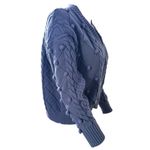 Forever 21 Womens size medium sweater Cornflower blue Cable Panel knit button up cardigan‌‌ Photo 9